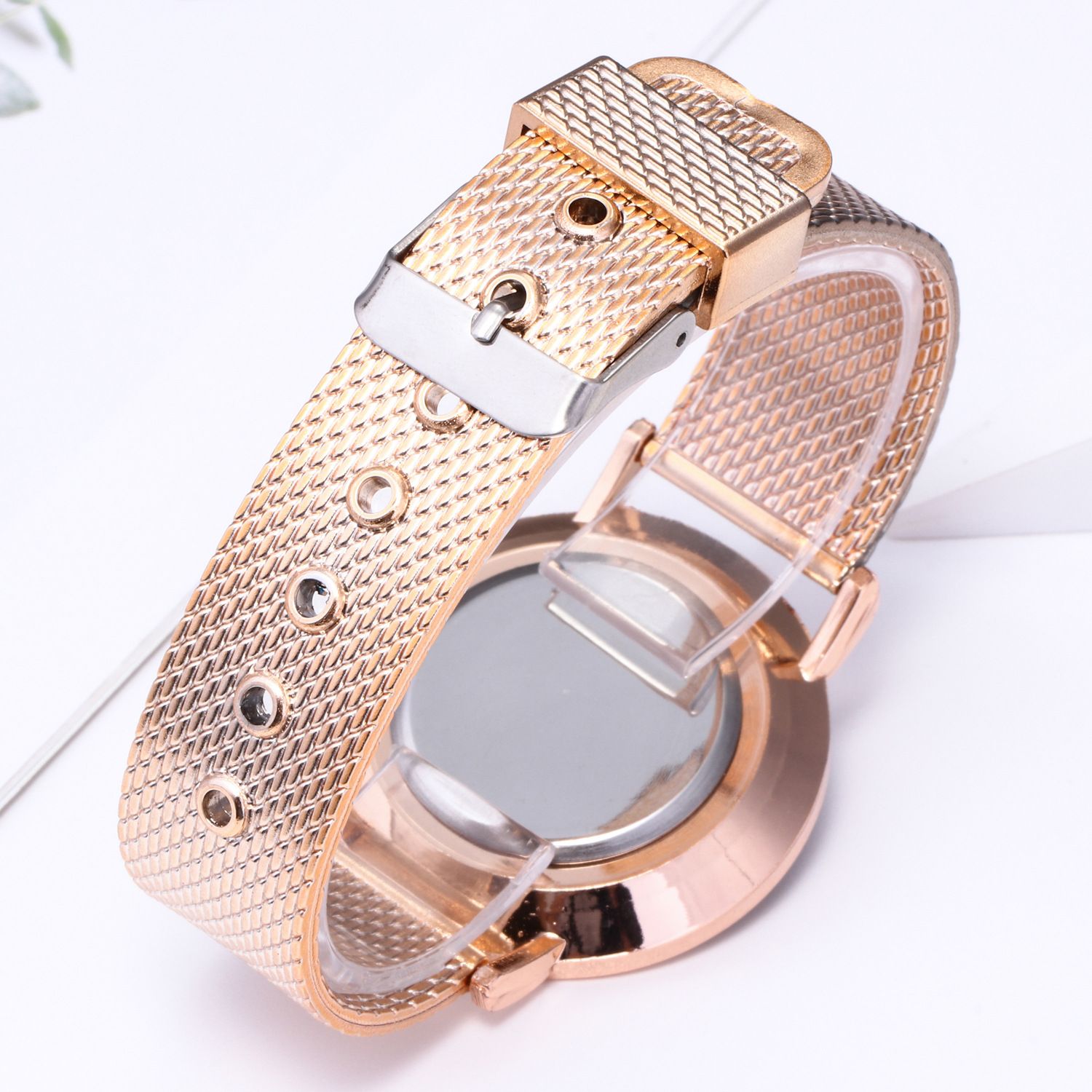 Geneva Lady Watch Women Watches Ladies Watches Girl Wristwatch Luxury Stainless Steel Wrist Watch Female Watches Valentine's Day Gift Black Dial Rose Gold one size