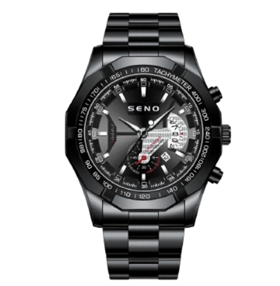 Large Dial Watches for Men Waterproof Mens Watch Calendar Fashion Business Watch Gold one size