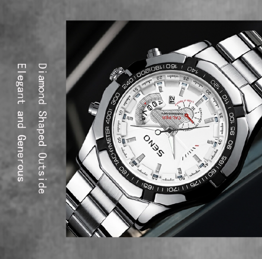 Large Dial Watches for Men Waterproof Mens Watch Calendar Fashion Business Watch Gold one size