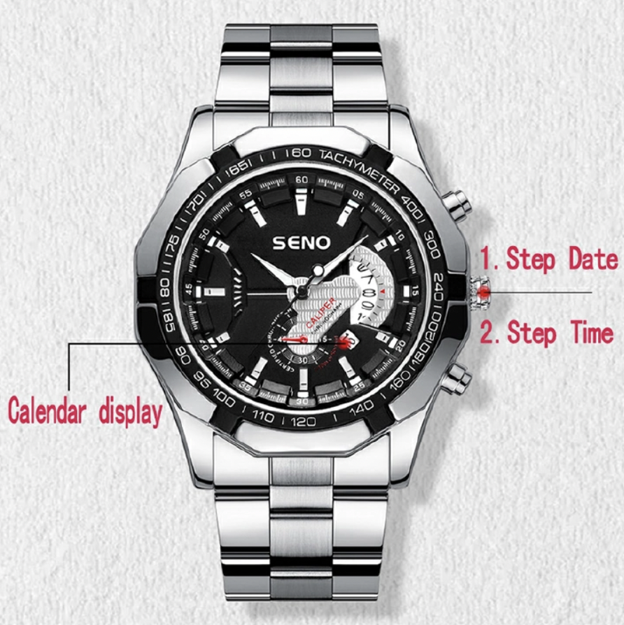 Large Dial Watches for Men Waterproof Mens Watch Calendar Fashion Business Watch Gold one size