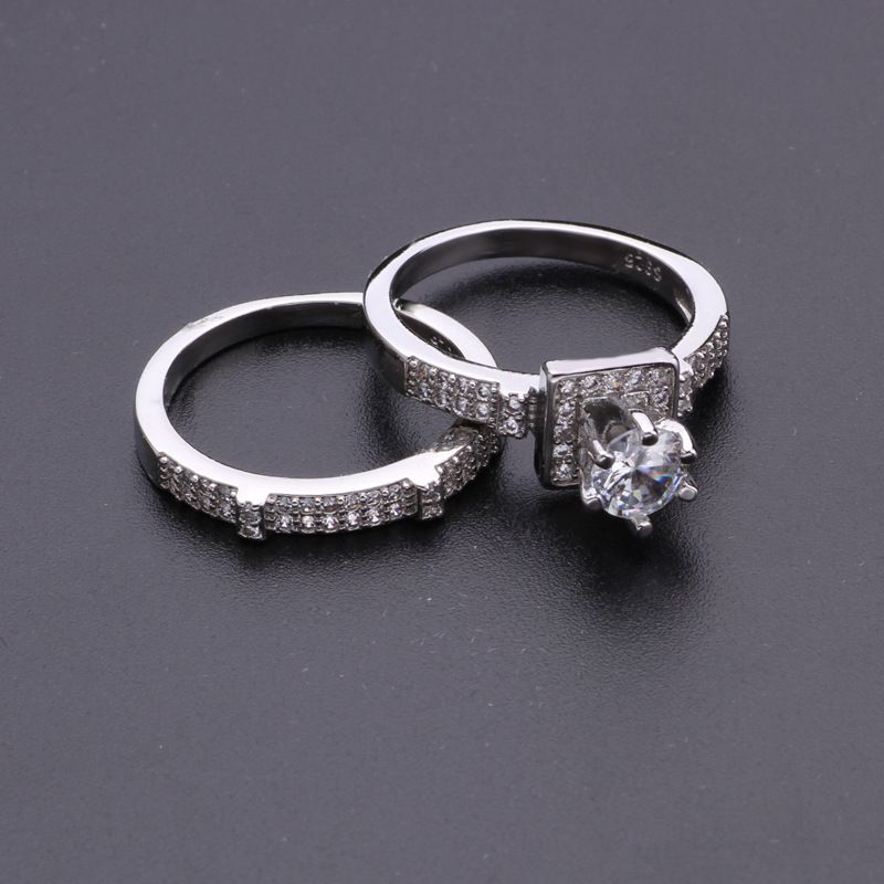Sanjie Wish Hot Selling New Simulated Zircon Eight Heart Eight Arrow Ring for Women, European and American Fashion Full Diamond Engagement Set style01 5