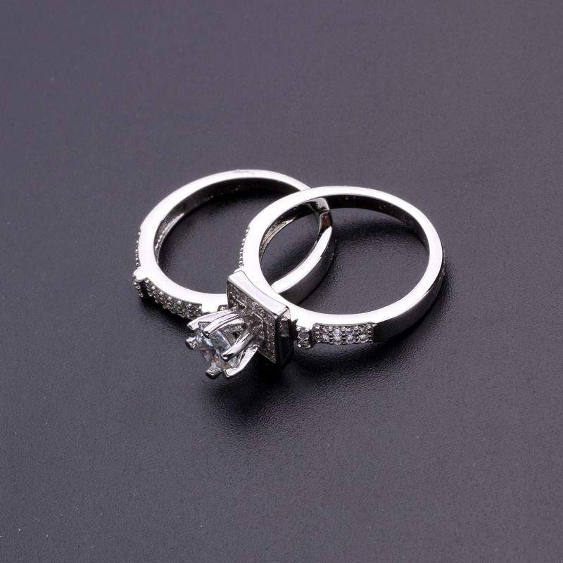 Sanjie Wish Hot Selling New Simulated Zircon Eight Heart Eight Arrow Ring for Women, European and American Fashion Full Diamond Engagement Set style01 5