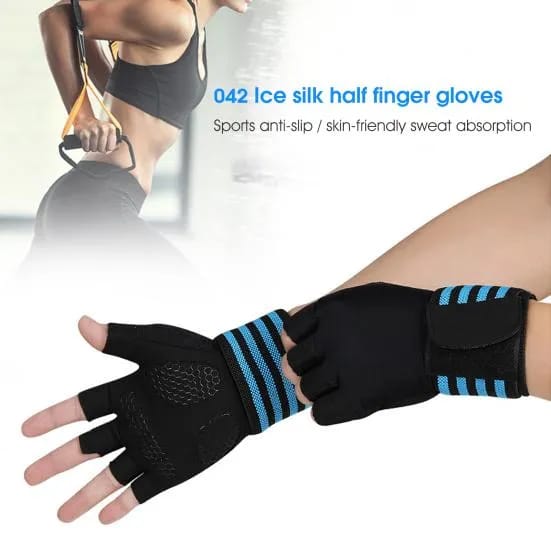 2pc Gym Gloves for Men and Women | Weightlifting Gloves | Workout, Fitness, Crossfit, and Training Gloves | Exercise Gloves with Wrist Support and Straps | Padded, Fingerless, and Grip-Enhanced gloves