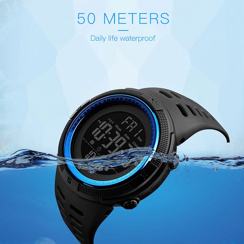Men Watches Fashion Outdoor Sport Watch Men Multifunction Watches Alarm Clock Chrono Waterproof Led Digital Watch black one size
