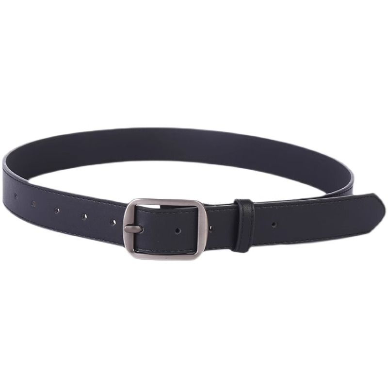 Needle buckle belt men's Korean version ins jeans belt trend young men's and women's universal retro simple versatile belt black 105cm