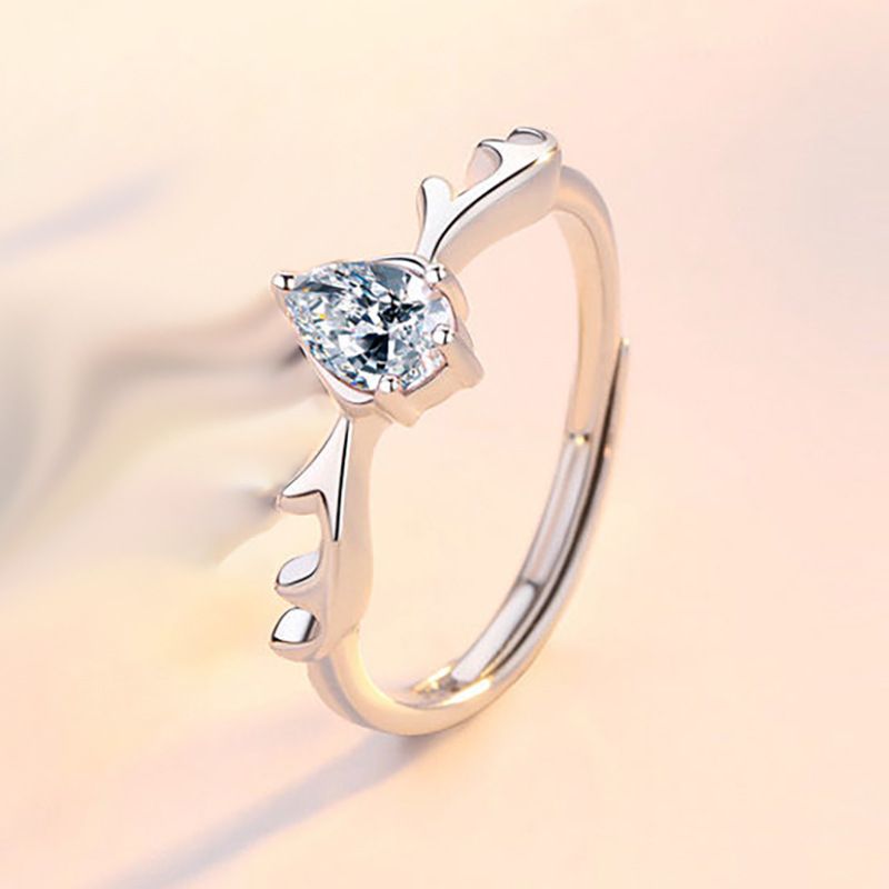 2*PC Along the way, you have a couple of deer horn rings, men's and women's rings, high-end color diamonds, ring jewelry, Tiktok foreign trade factory Style_1 AS PICTURE