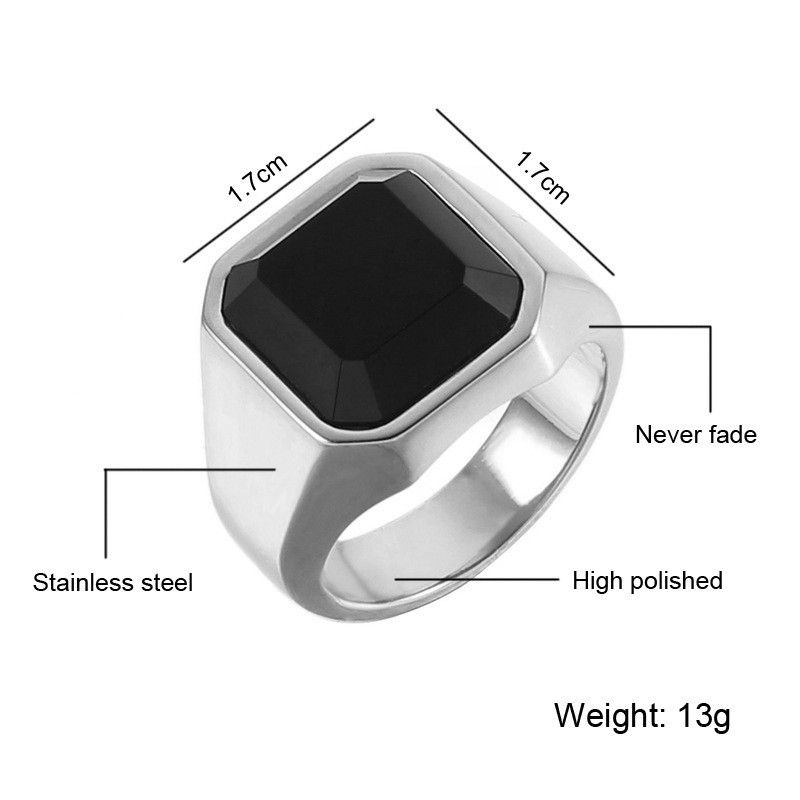 2*PC Ningzi Foreign Trade Cross border New Drop Glue Oil Glossy Gold Fashion Men's Ring Punk Hip Hop Alloy Ring white Number 6