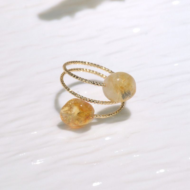 New natural rough stone irregular crystal ring gift for foreign trade niche design ring amethyst wholesale cross-border Item 1 Model 7