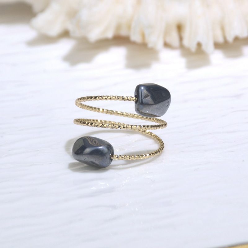 New natural rough stone irregular crystal ring gift for foreign trade niche design ring amethyst wholesale cross-border Item 1 Model 7