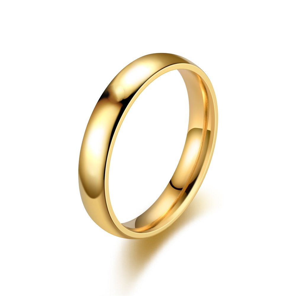Cross border accessories and accessories from Europe and America, 4mm inner and outer spheres, curved smooth surface titanium steel, couple stainless steel rings, foreign trade manufacturer Style_1 Nu