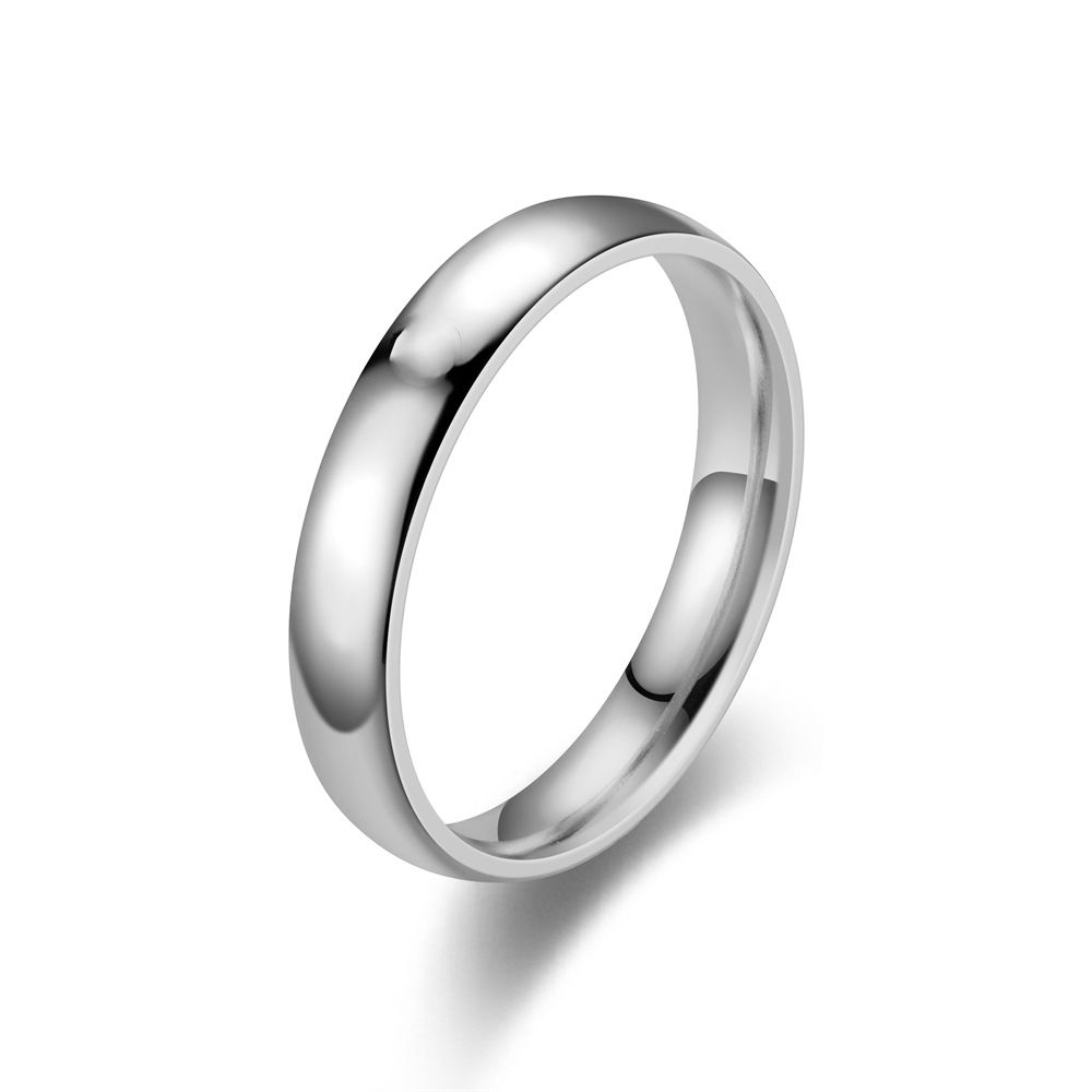 Cross border accessories and accessories from Europe and America, 4mm inner and outer spheres, curved smooth surface titanium steel, couple stainless steel rings, foreign trade manufacturer Style_1 Nu