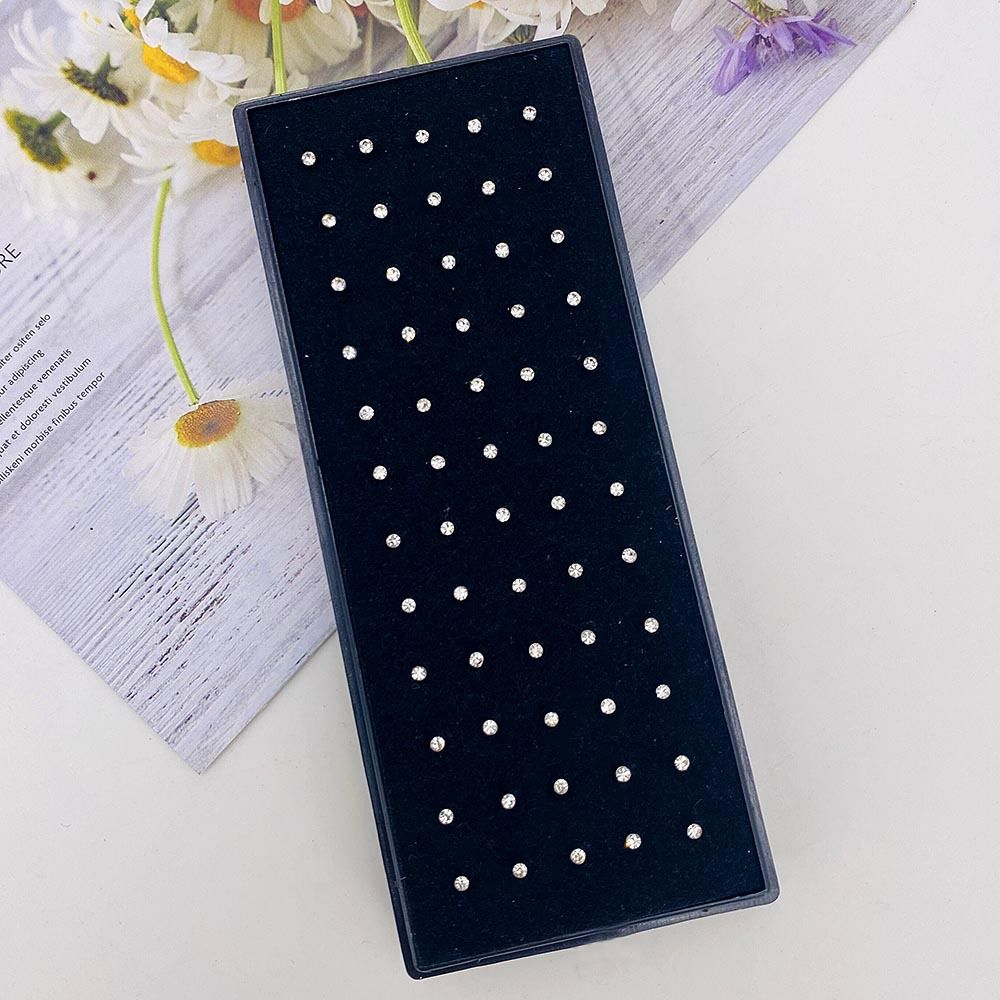 60 pieces∕pack Stainless Steel Crystal Nose Ring Set Women Girl Surgical Steel Multicolor 60PCS/Set