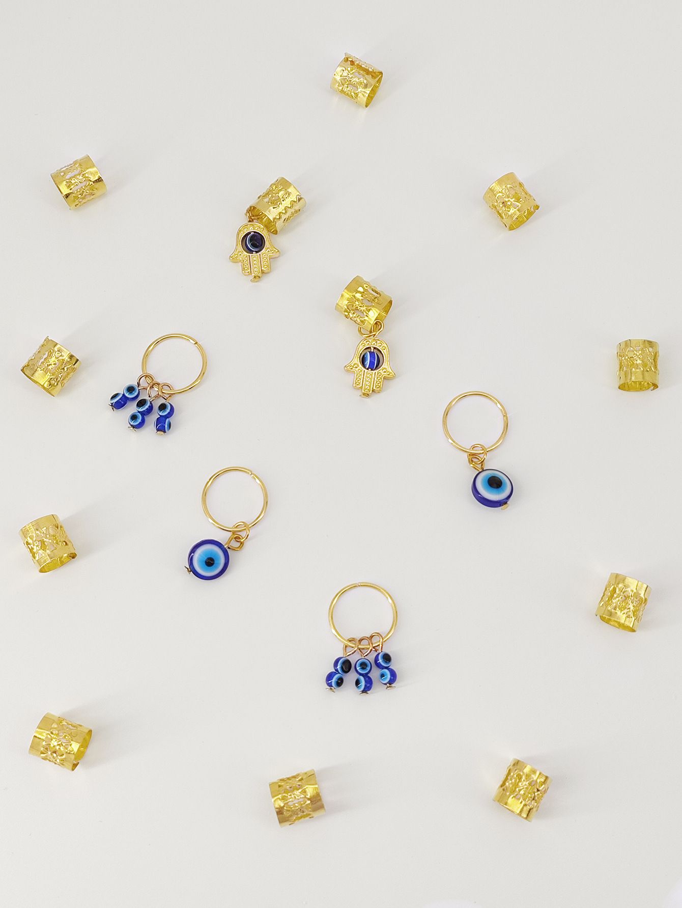 Devil's Eye Ancient Style Dirty Braid Hair Ring Cross border Amazon Xiyin Temu Fully Managed Shein Independent Station Europe and America Golden Package Silver Package