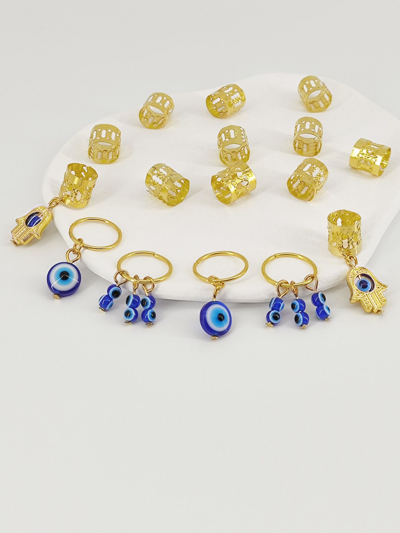 Devil's Eye Ancient Style Dirty Braid Hair Ring Cross border Amazon Xiyin Temu Fully Managed Shein Independent Station Europe and America Golden Package Silver Package