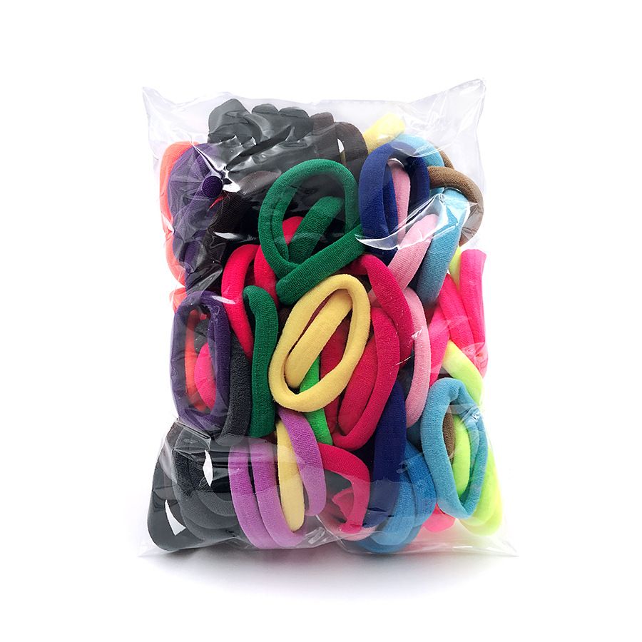 Colorful 100 piece towel loop hair accessory with high elasticity and seamless hair tie rope, Korean version candy colored rubber band Style_1 AS PICTURE