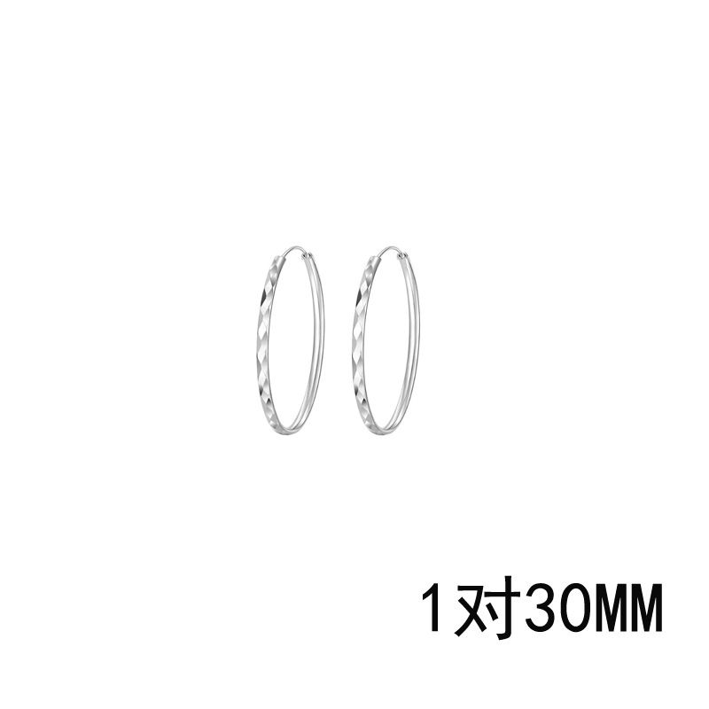 Exaggerated Circle Large Earrings, European and American Trendy Celebrity Street Photography by Liu Yifei, Same Style Large Earrings, Circle Diamond Grid Earrings Style_1 Copper (white gold)