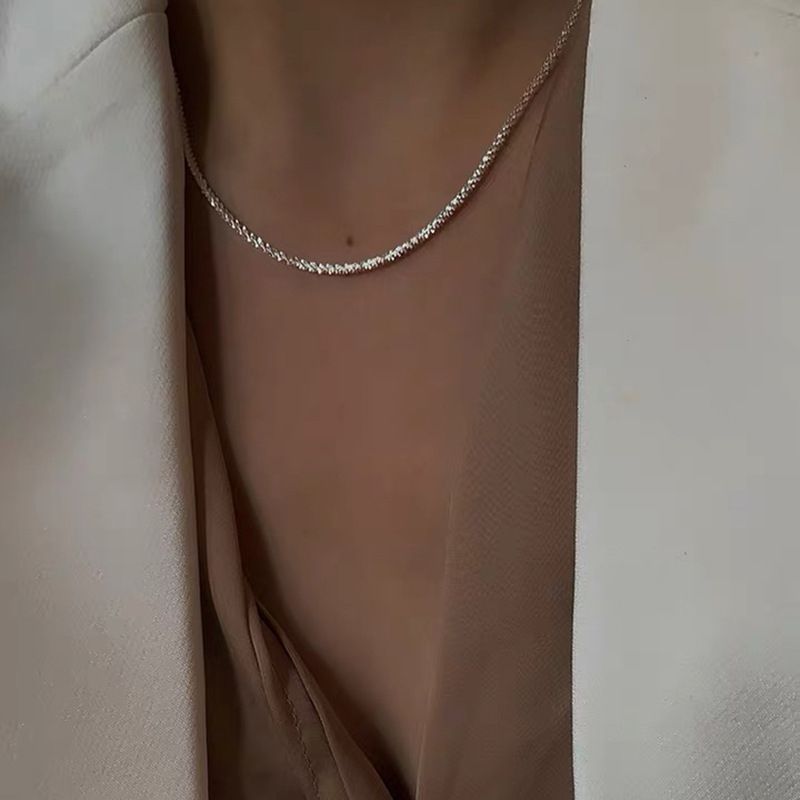Starry Sky Sparkling Necklace for Women, Italian Clavicle Chain, Neck Chain, Simple Sparkling Element Chain, Stackable Design Style_1 AS PICTURE