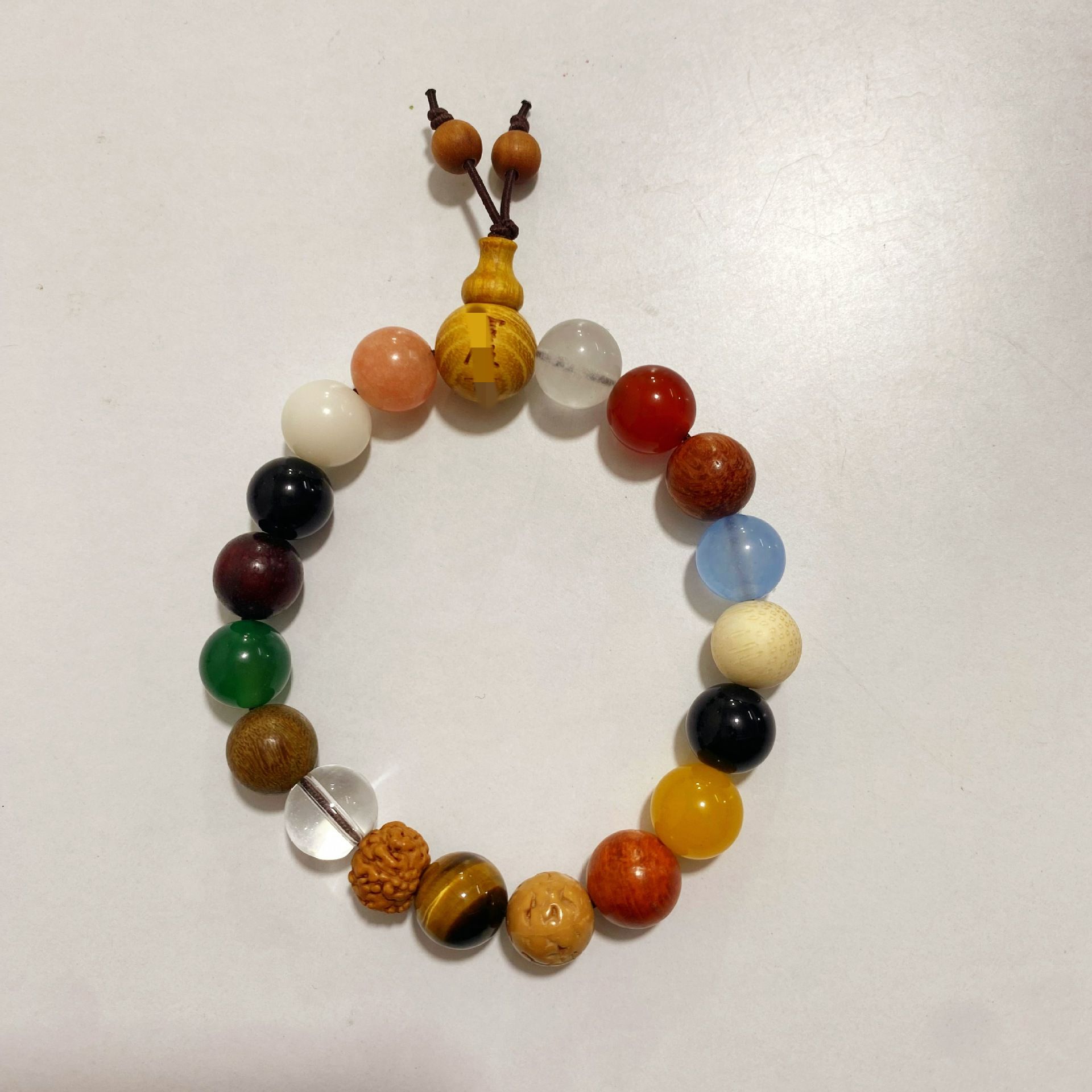 2*PC Lingyin Eighteen Seed Hand String Temple Retro Multi Treasure Bodhi Eighteen Seed Wooden Hand String Jewelry Bracelet Buddha Beads 18 Seeds Style_1 AS PICTURE