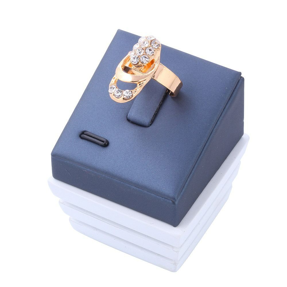 Cross border hot selling gold-plated exaggerated crystal jewelry set creative bridal diamond necklace earrings ring four piece set DD466 AS PICTURE