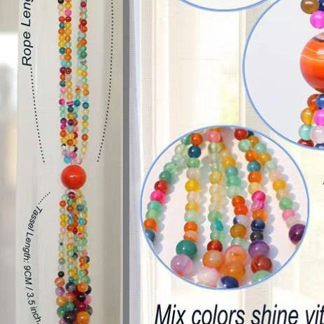 2*PC Carefully selected rainbow candy summer bead collarbone chain design sense girl necklace cat eye natural stone rice bead necklace woman Mimicking nacre Colored beads (necklace)
