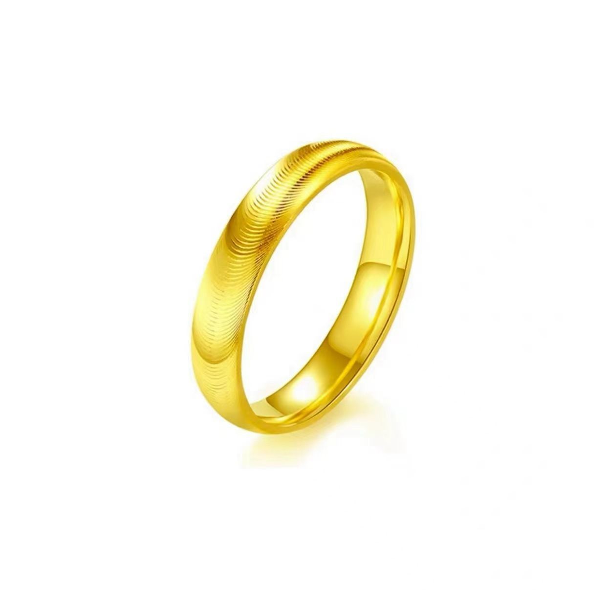 Titanium steel ring bursts with cat eye ripple, plain ring, closed ring, women's ins, high-end sense, fashionable and timeless, light luxury finger golden Number 5