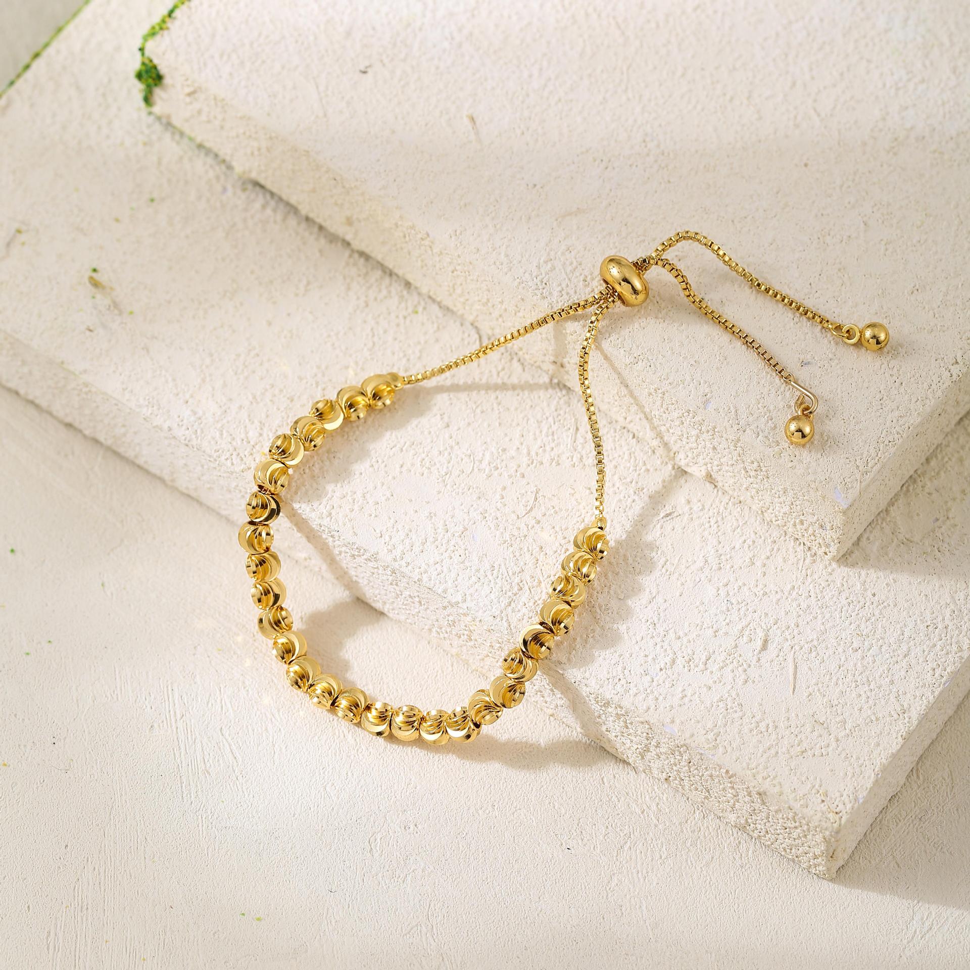 12*PC European and American cross-border new elegant temperament bead bracelet, niche and unique design, ins style watermelon bead bracelet golden AS PICTURE