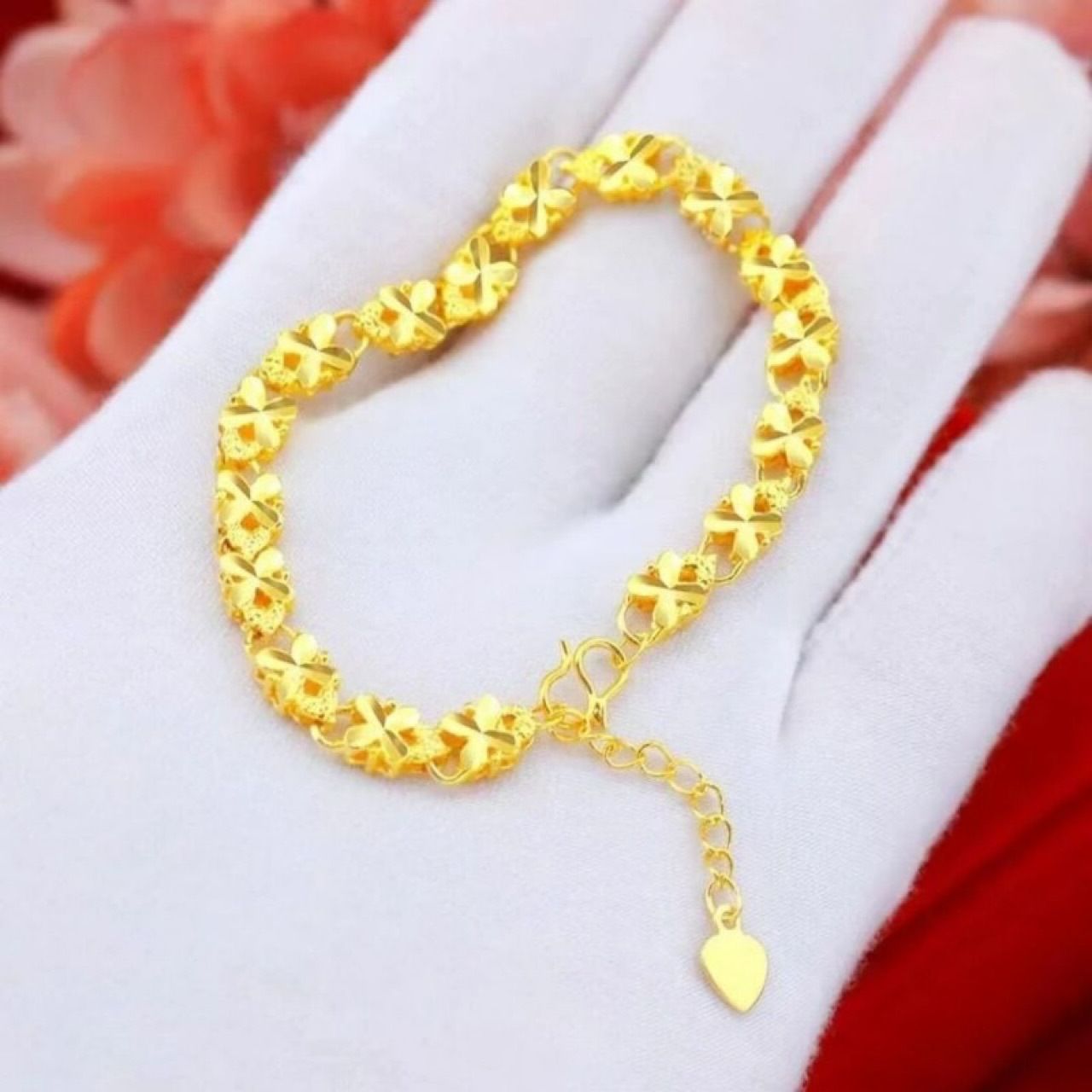 New imitation gold fish four leaf heart bracelet gold-plated jewelry Korean fashion jewelry new bracelet manufacturer wholesale Style_1 AS PICTURE