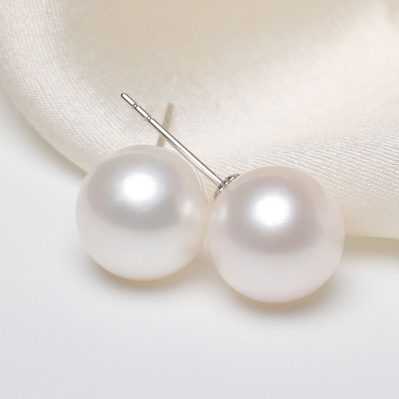 S925 Pure Silver Fever Same Style Pearl Earrings Blogger Same Style 650 Color Colorful Retro Hong Kong Style Sexy Female Style_1 Pearl 8MM