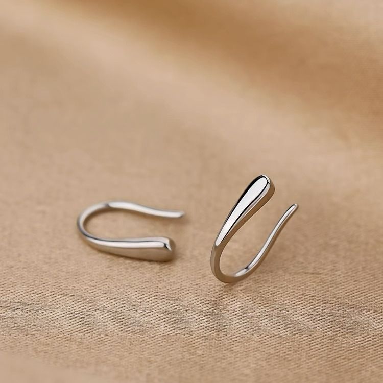 S999 sterling silver earrings with water drop hooks for women's summer, new niche and high-end earrings, cool and stylish silver ear accessories Small 12MM pure silver