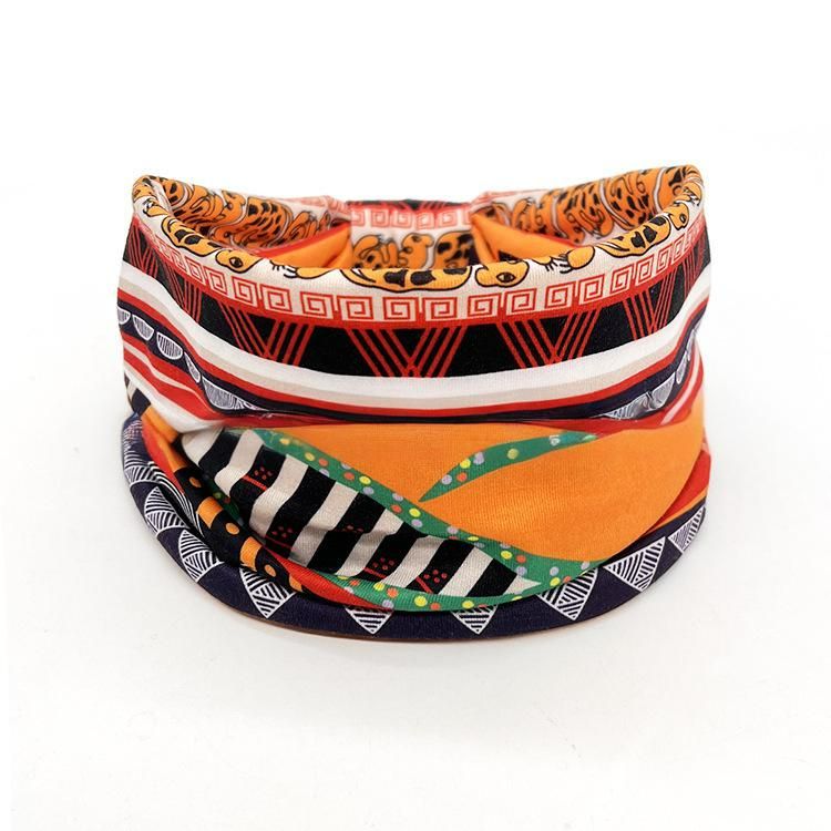 Cross border popular item for European and American women, must wear African printed wide edge elastic headband, sports yoga outdoor wearing headband A one size fits all