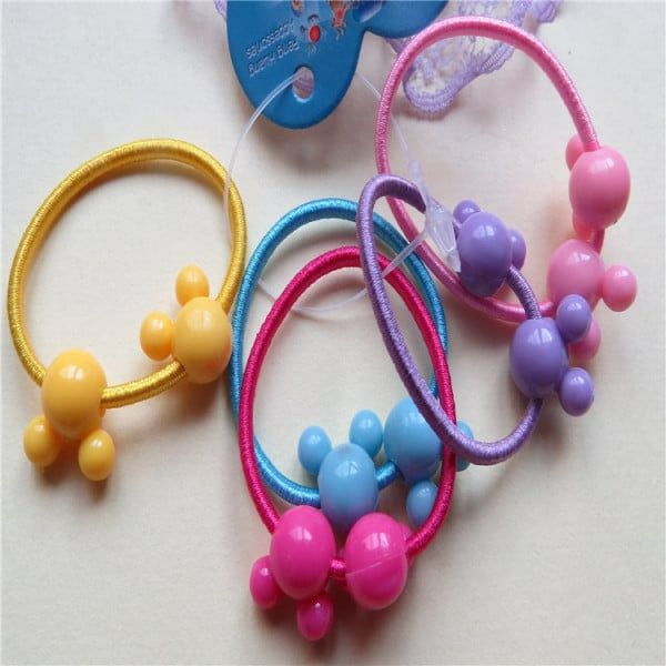 50PC Kids Cute Mickey Headband Elastic Rubber Hair Band Holders Accessories For Girl headwear Scrunchy Tie Gum multicolor 50 PCS