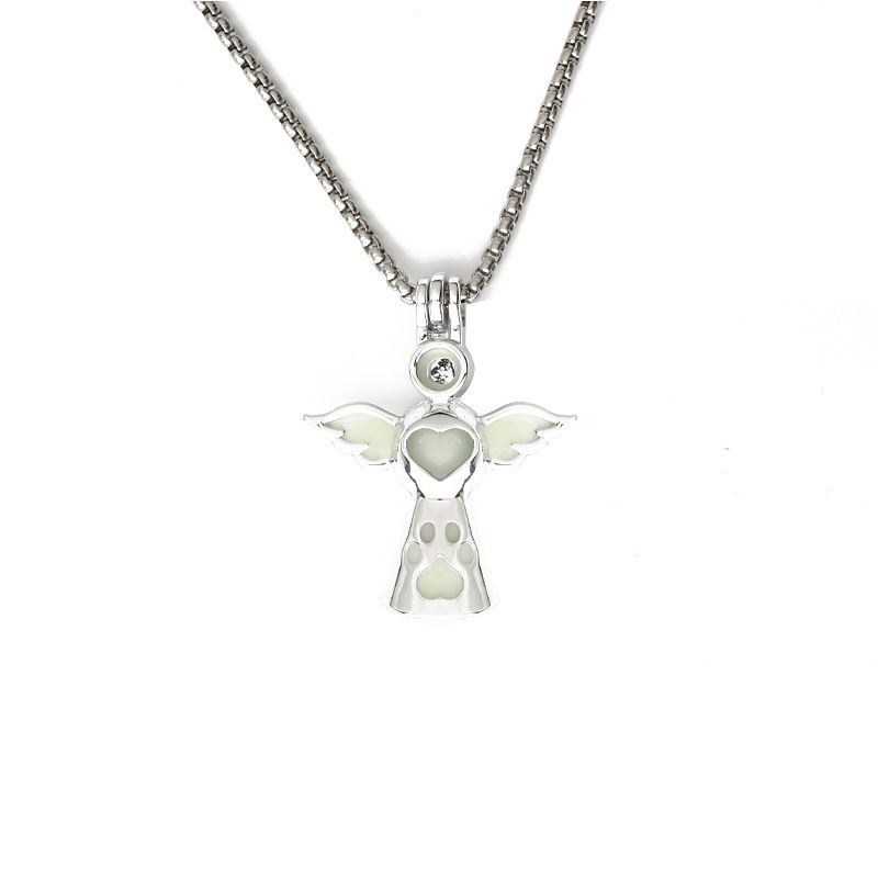 Angel baby guardian halo wings pendant glowing necklace, personalized and simple, ideal birthday gift for children blue ONE SIZE FITS ALL