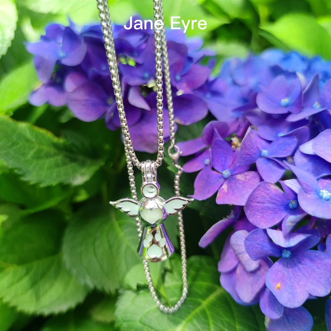 Angel baby guardian halo wings pendant glowing necklace, personalized and simple, ideal birthday gift for children blue ONE SIZE FITS ALL