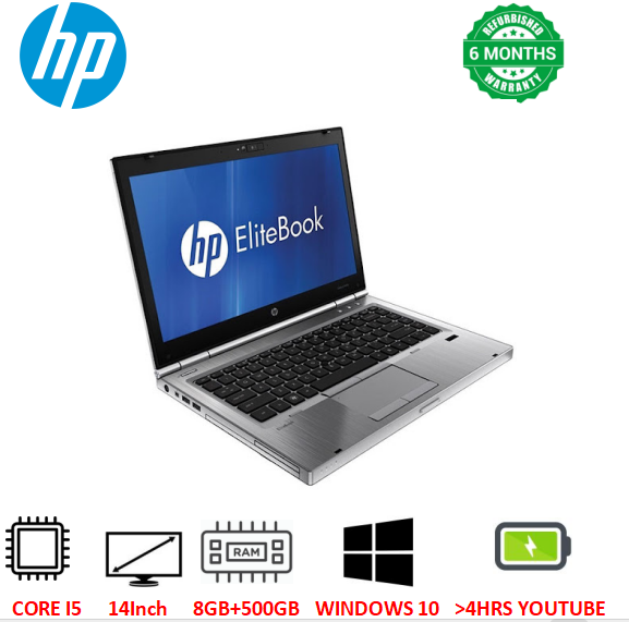 (8GB+500GB) Refurbished HP Elitebook 8470 Intel core i5 8GB Ram  500GB HDD 14 Inch Laptop Windows Student professional Refurbished laptop Refurbished Computers