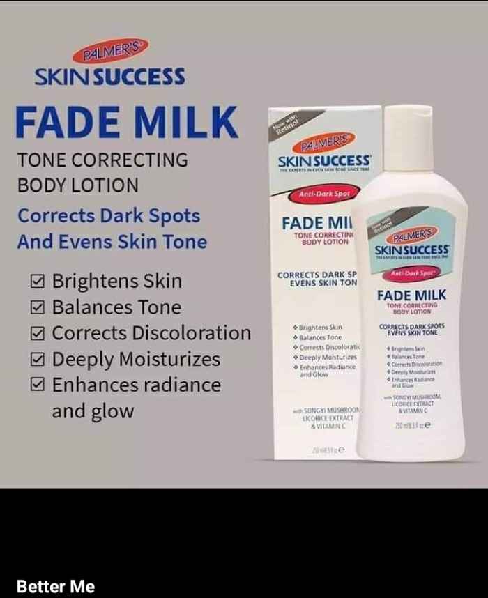 Palmers skin success body lotion Even tone Fade Milk with Vitamin E and Alpha Hydroxy Anti dark spot fade tone correcting lotion