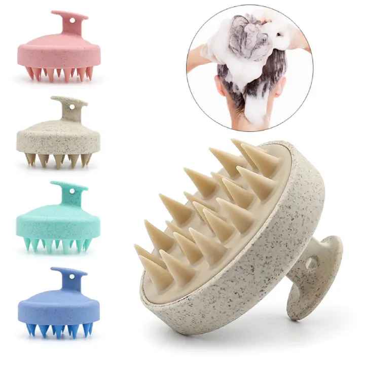 Silicone Shampoo Brush Head Scalp Massage Comb Hair Washing Comb Body Massage Brush Bath Shower Brush Salon Hairdressing Tool -