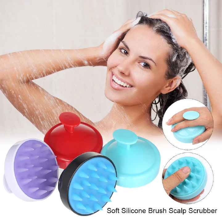 Silicone Shampoo Brush Head Scalp Massage Comb Hair Washing Comb Body Massage Brush Bath Shower Brush Salon Hairdressing Tool -