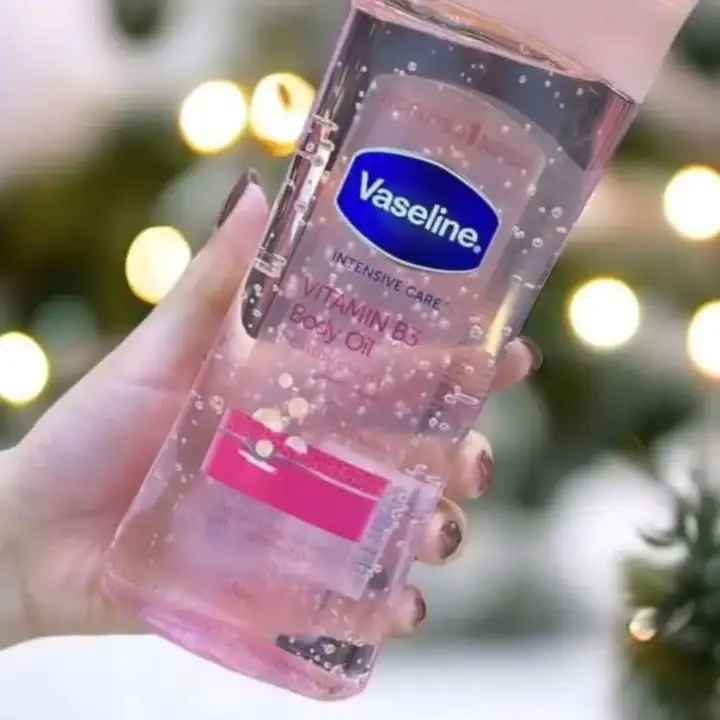 Vaseline VITAMIN B3 Intensive Care Body Oil 200ml Glowing Skin 3 As Picture Count Body Gel Oil Body Oil Made with 100% Pure Cocoa Butter + Replenishing Oils