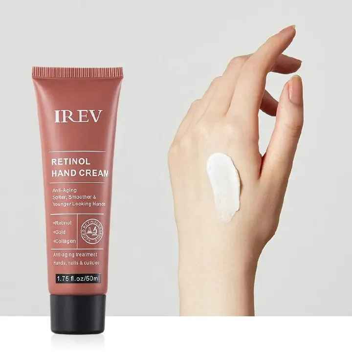 IREV Retinol Hand Cream - with Retinol Gold Collagen - Antiaging Hand Treatment Cream Softens Smoothes Protects Hands Nails Cuticles - For Younger Looking Hands Vitamin A Minimises Age Effect on Skin