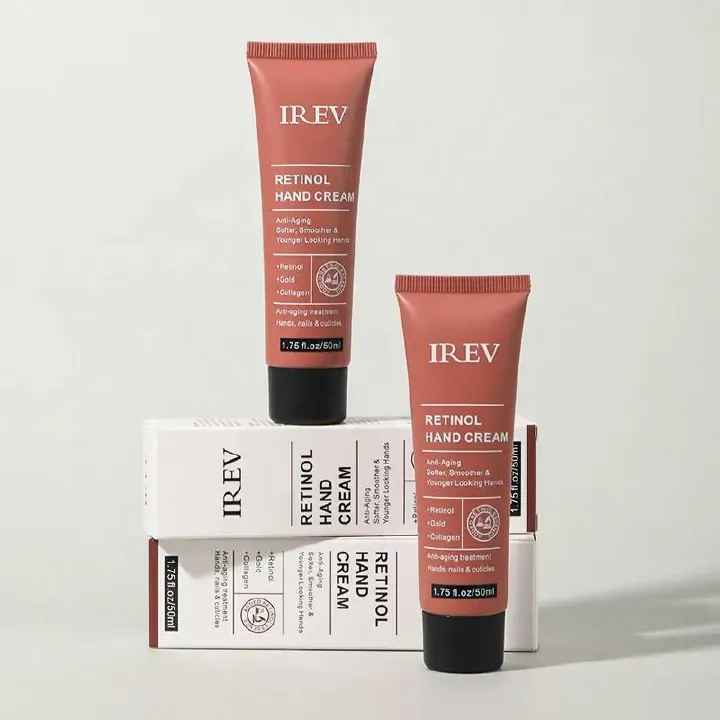 IREV Retinol Hand Cream - with Retinol Gold Collagen - Antiaging Hand Treatment Cream Softens Smoothes Protects Hands Nails Cuticles - For Younger Looking Hands Vitamin A Minimises Age Effect on Skin