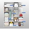 White Wardrobe Closet Insertion System Rack System 12 Cube Storage System Shoe Cabinet Wardrobe with Door (Black)