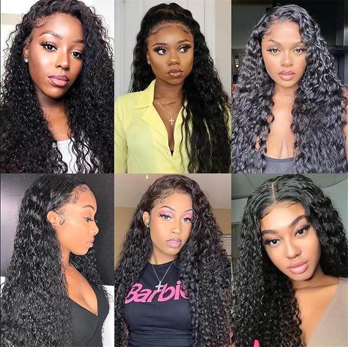 Water Wave Lace Front Wigs Human Hair Wigs for Women 26 Inch 13x4 HD Lace Frontal Wigs semi Human Hair Pre Plucked 180% Density Wet and Wavy Curly Lace Front Wigs Natural Color