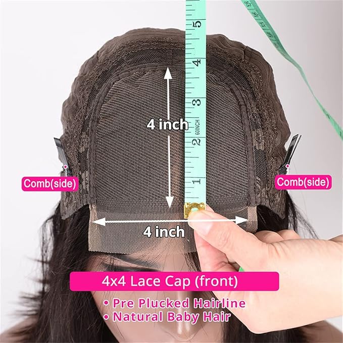 Water Wave Lace Front Wigs Human Hair Wigs for Women 26 Inch 13x4 HD Lace Frontal Wigs semi Human Hair Pre Plucked 180% Density Wet and Wavy Curly Lace Front Wigs Natural Color