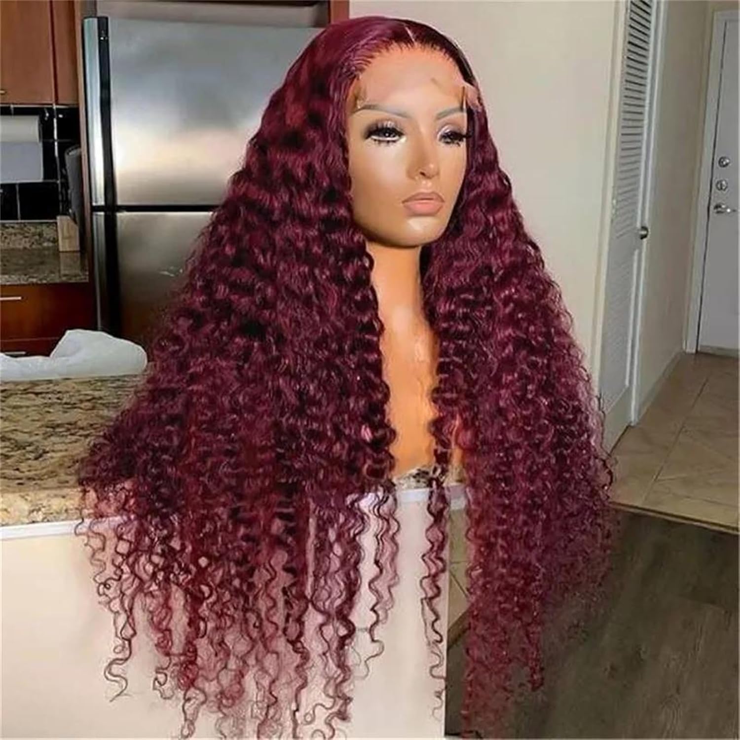 Water Wave Lace Front Wigs Human Hair Wigs for Women 26 Inch 13x4 HD Lace Frontal Wigs semi Human Hair Pre Plucked 180% Density Wet and Wavy Curly Lace Front Wigs Natural Color
