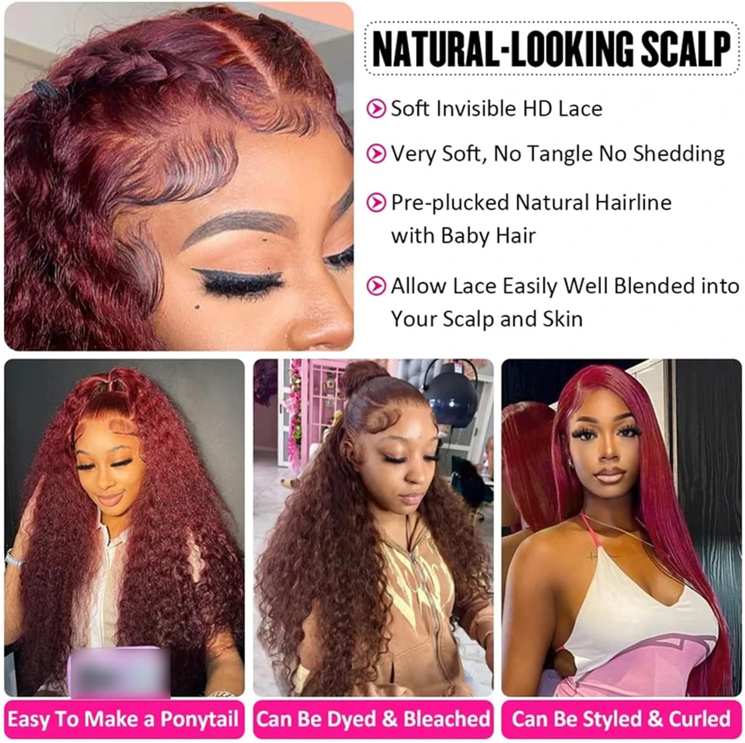 Water Wave Lace Front Wigs Human Hair Wigs for Women 26 Inch 13x4 HD Lace Frontal Wigs semi Human Hair Pre Plucked 180% Density Wet and Wavy Curly Lace Front Wigs Natural Color