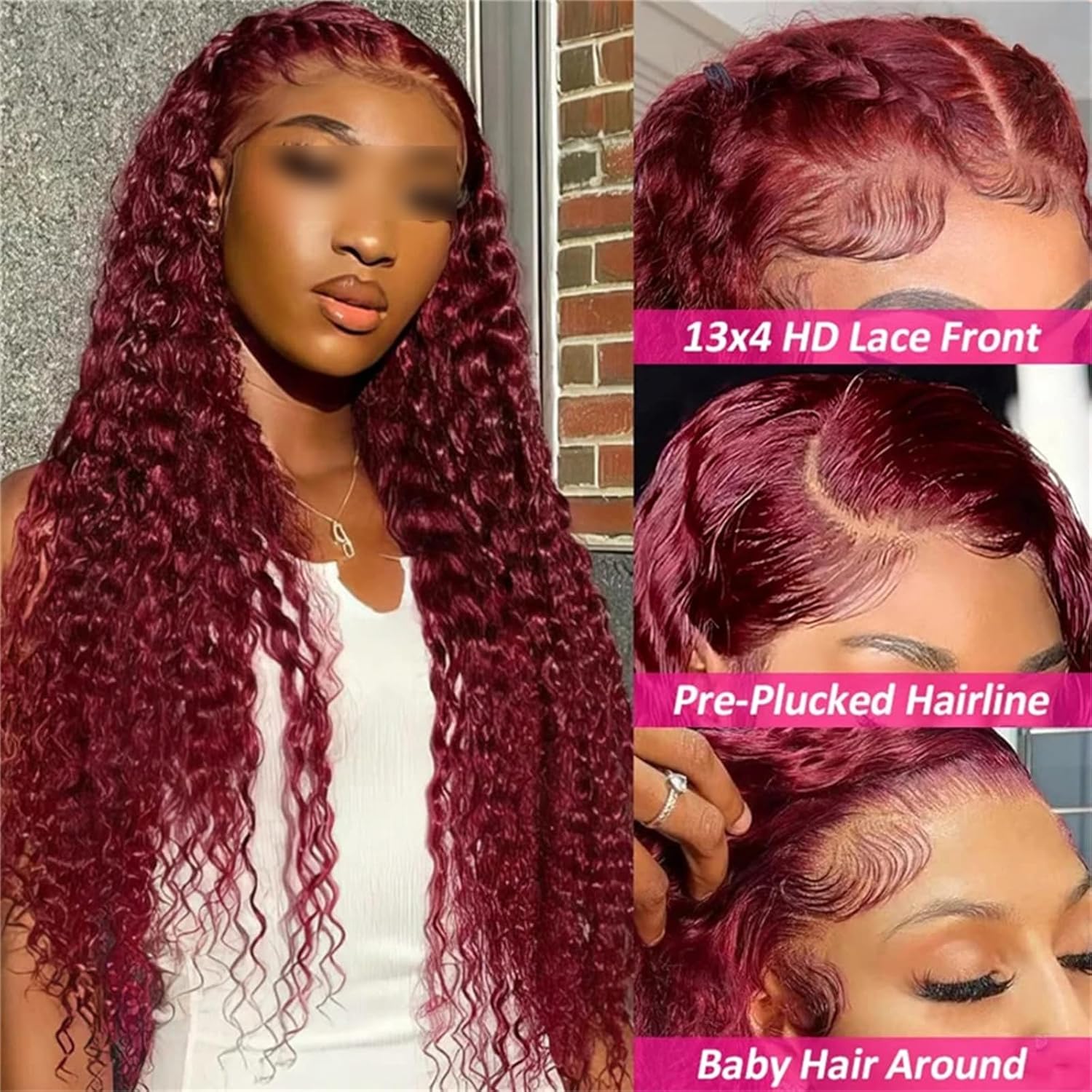 Water Wave Lace Front Wigs Human Hair Wigs for Women 26 Inch 13x4 HD Lace Frontal Wigs semi Human Hair Pre Plucked 180% Density Wet and Wavy Curly Lace Front Wigs Natural Color
