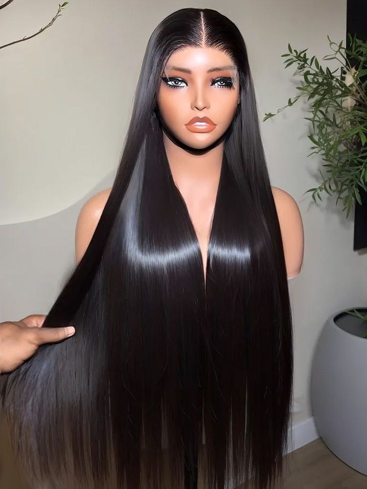 Straight Lace Front Wigs Human Hair 13x4 HD Lace Frontal Wigs Human Hair Transparent Glueless Wigs Human Hair Pre Plucked Lace Front Wig Wiht Baby Hair #1 Color Human Hair Wigs for Black Women 22 Inch