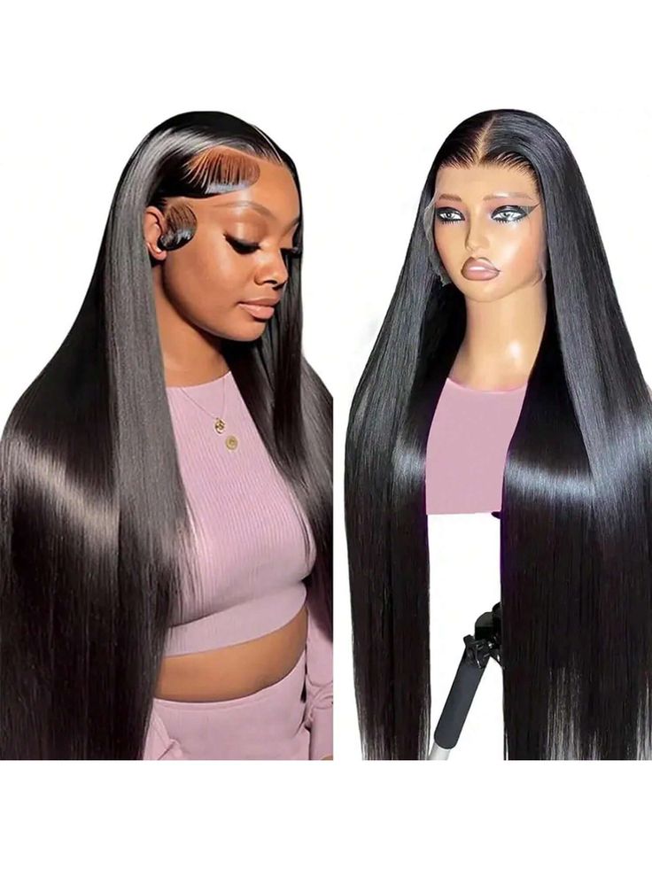 Straight Lace Front Wigs Human Hair 13x4 HD Lace Frontal Wigs Human Hair Transparent Glueless Wigs Human Hair Pre Plucked Lace Front Wig Wiht Baby Hair #1 Color Human Hair Wigs for Black Women 22 Inch