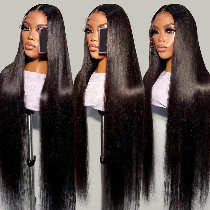 Straight Lace Front Wigs Human Hair 13x4 HD Lace Frontal Wigs Human Hair Transparent Glueless Wigs Human Hair Pre Plucked Lace Front Wig Wiht Baby Hair #1 Color Human Hair Wigs for Black Women 22 Inch
