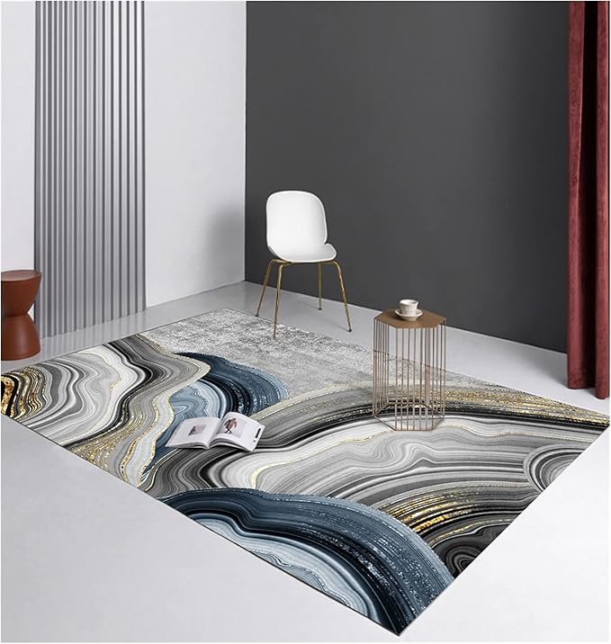 7 by 10 Extra Large Rugs For Living Room Living Room Carpet Living Room Yellow Carpet Feather Abstract Pattern Carpet Bedroom Durable 100X160Cm Outdoor Rugs